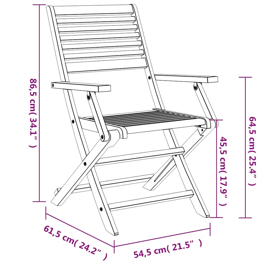 Ensemble à manger de jardin 7 pcs Bois d'acacia solide - 11