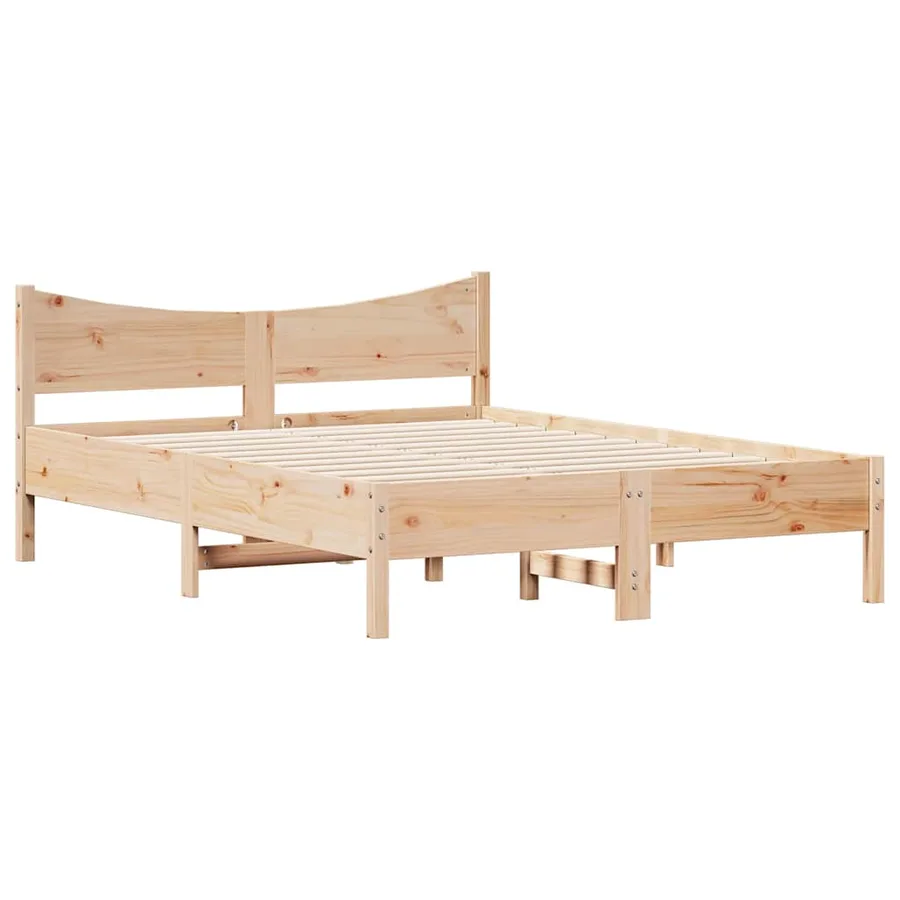Cadre de lit sans matelas 135x190 cm bois de pin massif - 3