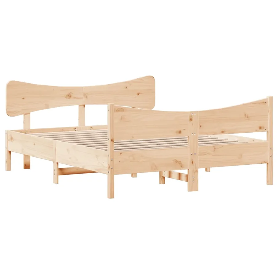 Cadre de lit sans matelas 135x190 cm bois de pin massif - 3