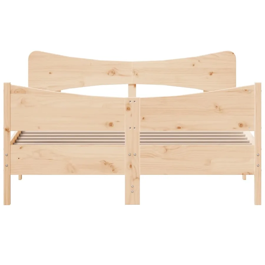 Cadre de lit sans matelas 135x190 cm bois de pin massif - 4