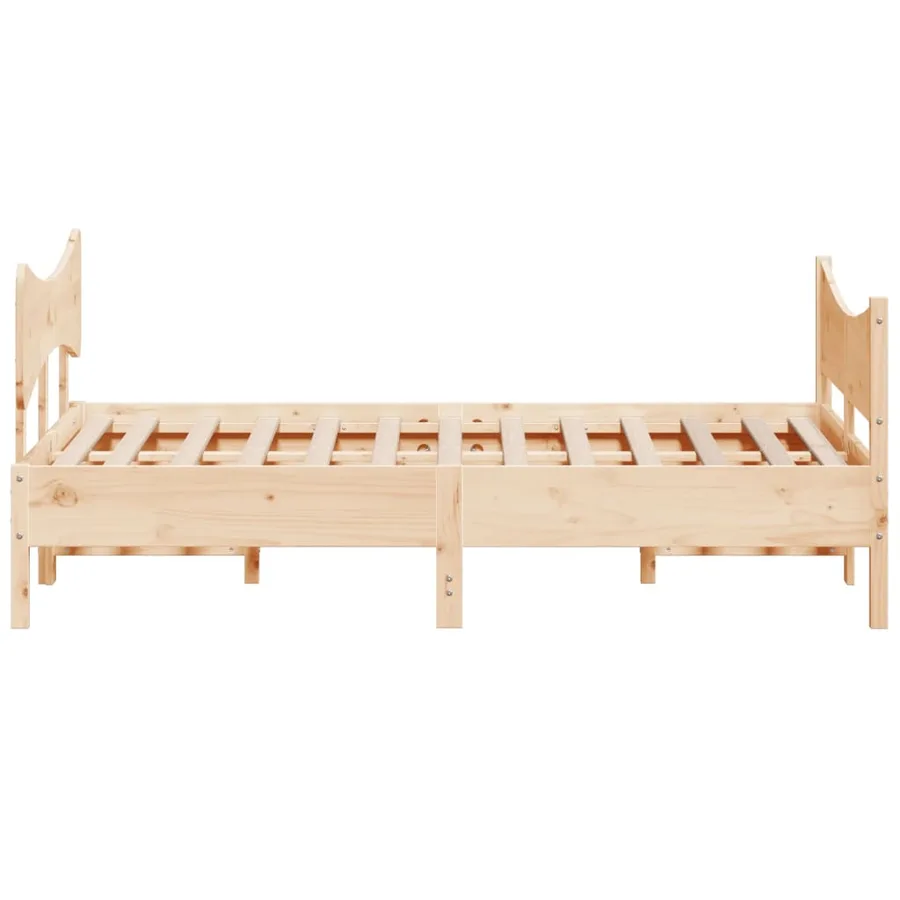 Cadre de lit sans matelas 135x190 cm bois de pin massif - 5