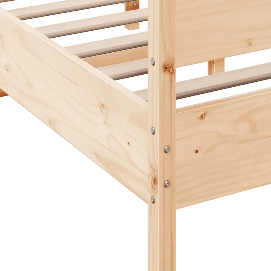 Cadre de lit sans matelas 135x190 cm bois de pin massif - 7