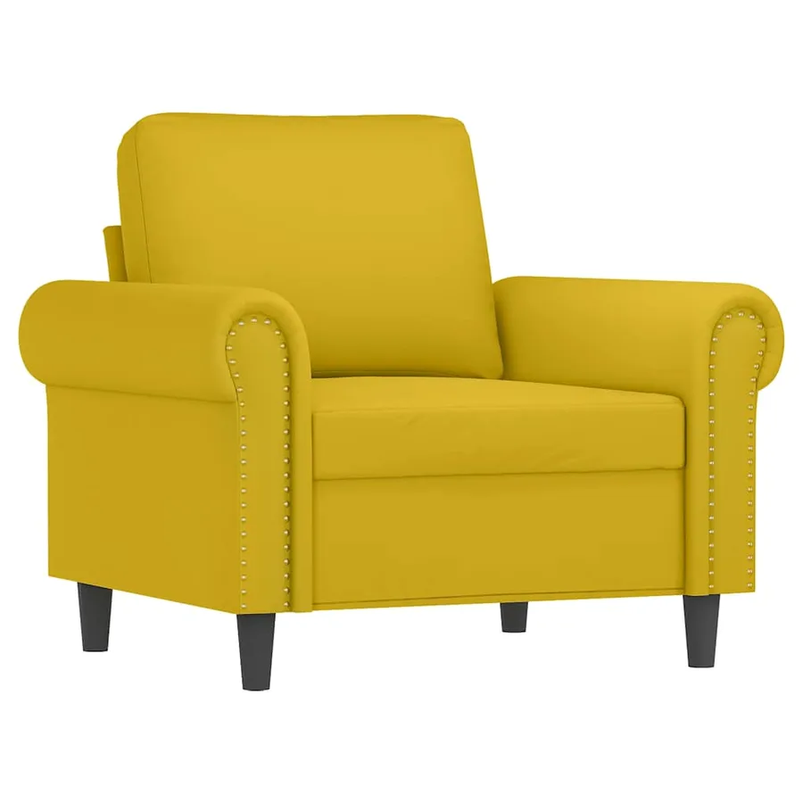 Ensemble de canapés 4 pcs avec coussins Jaune Velours - 3