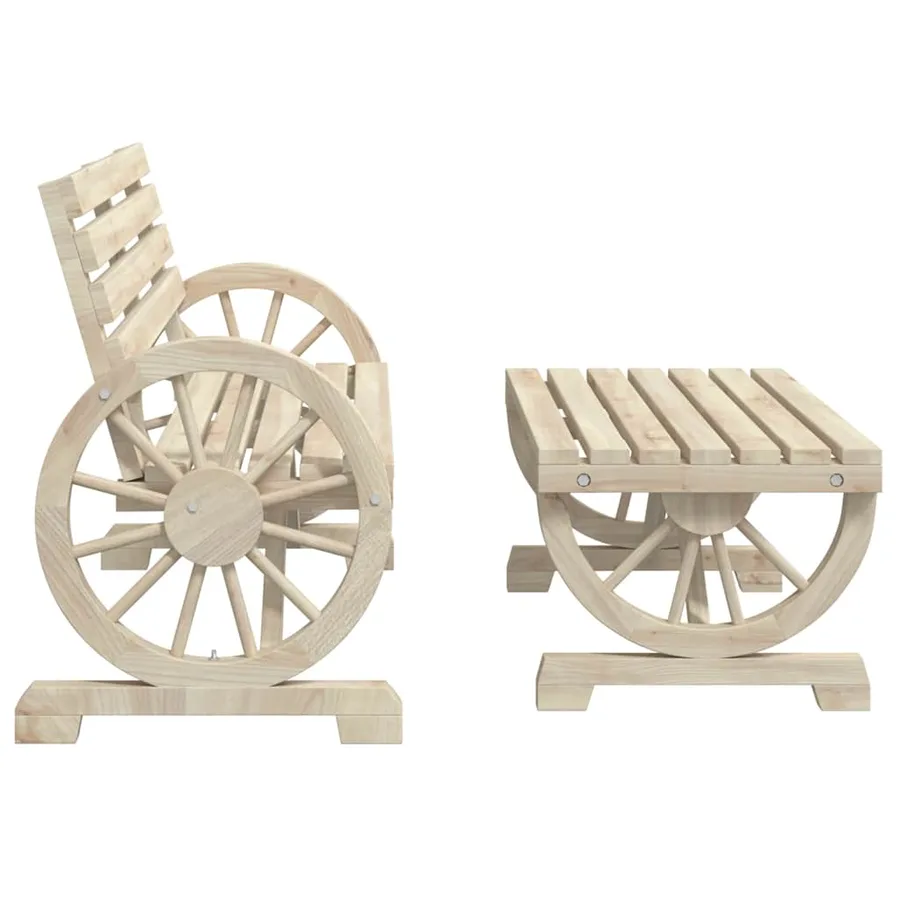 Salon de jardin 2 pcs bois de sapin massif - 4