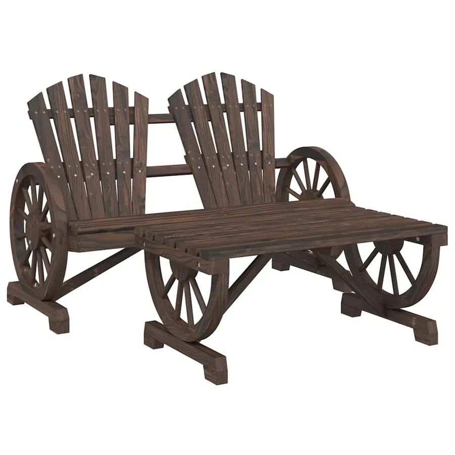 Salon de jardin 4 pcs bois de sapin massif - 4