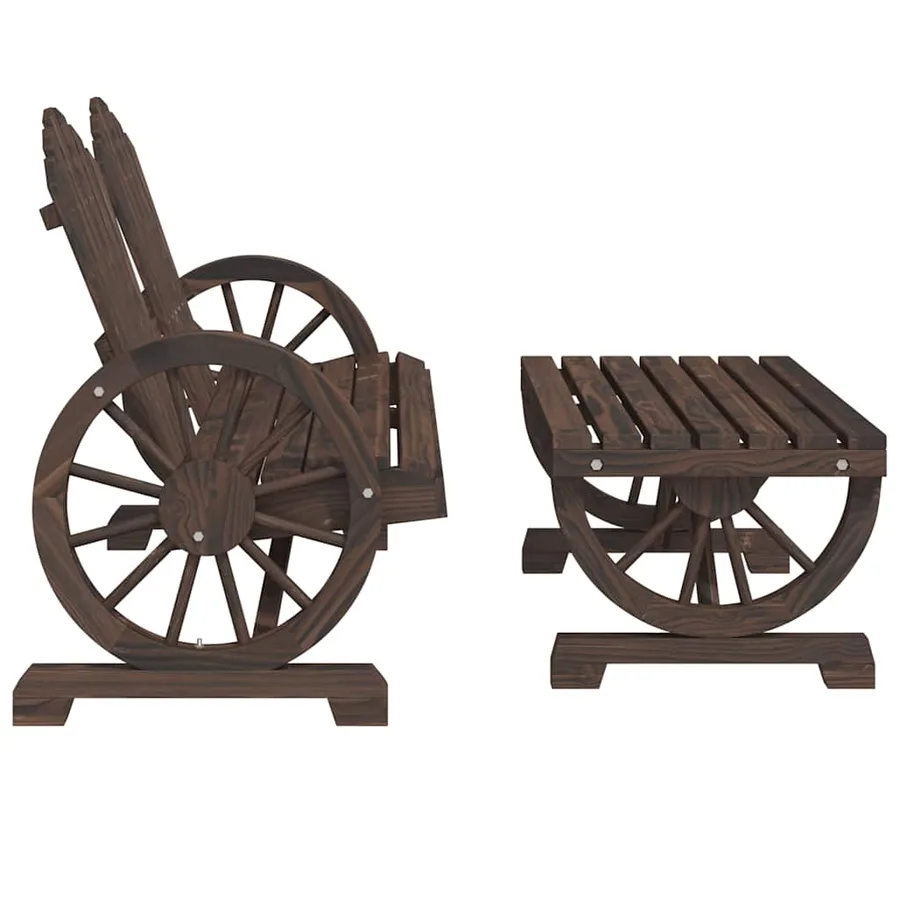 Salon de jardin 4 pcs bois de sapin massif - 6