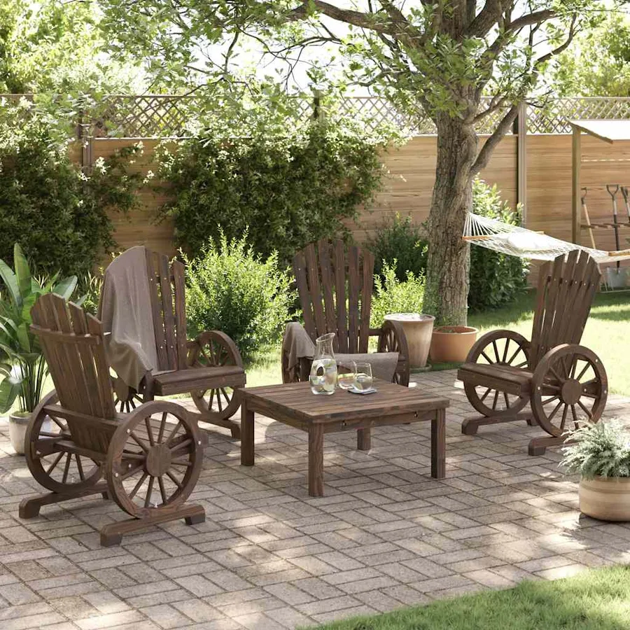 Chaises de jardin Adirondack lot de 4 bois de sapin massif - 3