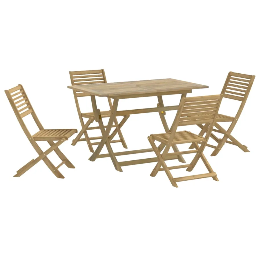 Ensemble à manger de jardin 5 pcs Bois d'acacia solide - 2