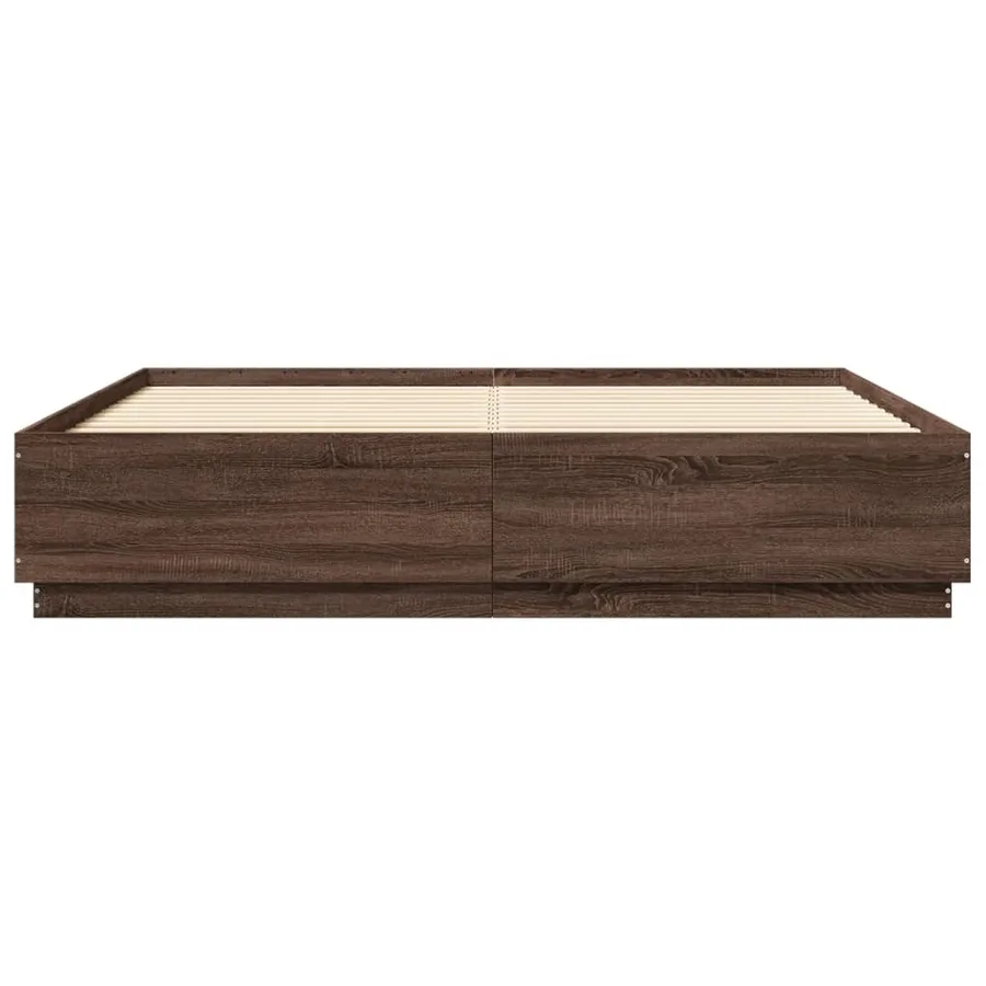 Cadre de lit avec LED sans matelas chêne marron 180x200 cm - 6