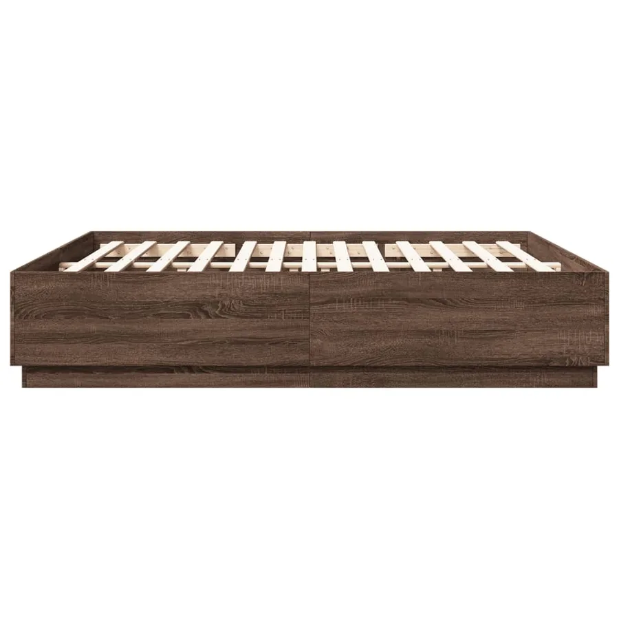 Cadre de lit avec LED sans matelas chêne marron 180x200 cm - 7