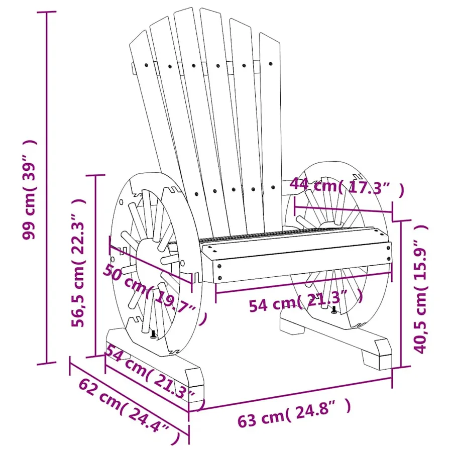 Chaise de jardin Adirondack bois de sapin massif - 9