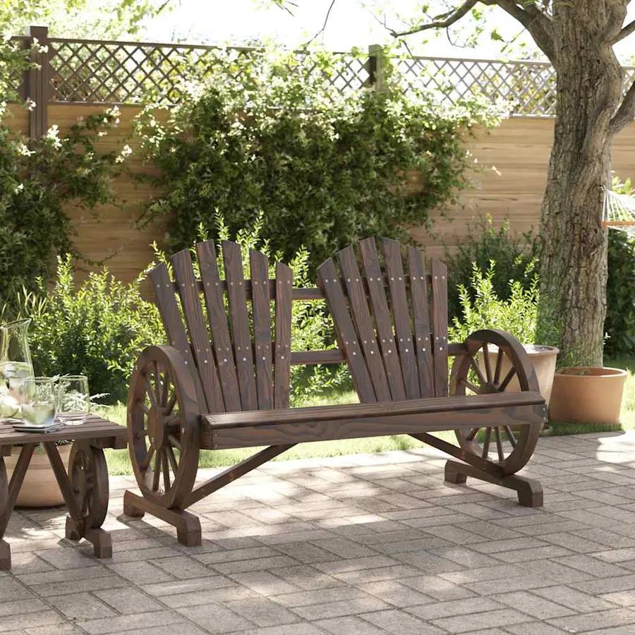 Chaise de jardin Adirondack 2 places bois de sapin massif - 3