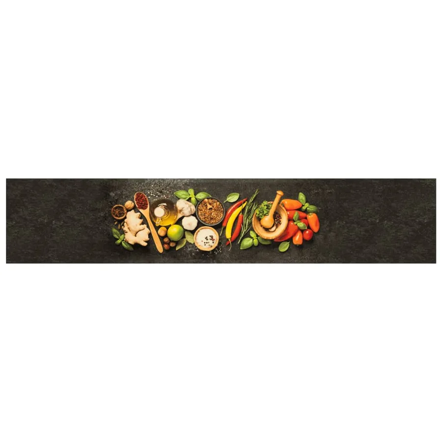 Tapis de cuisine lavable impression d'épices 60x300 cm velours - 2