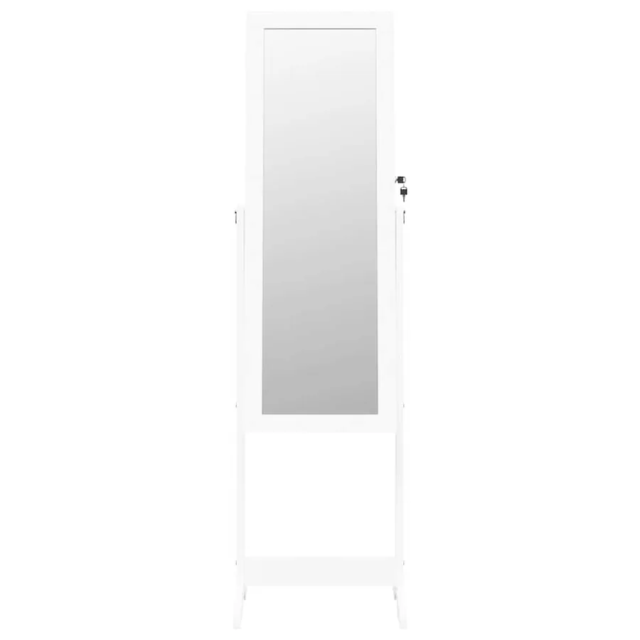 Armoire à bijoux miroir avec lumières LED sur pied blanc - 4