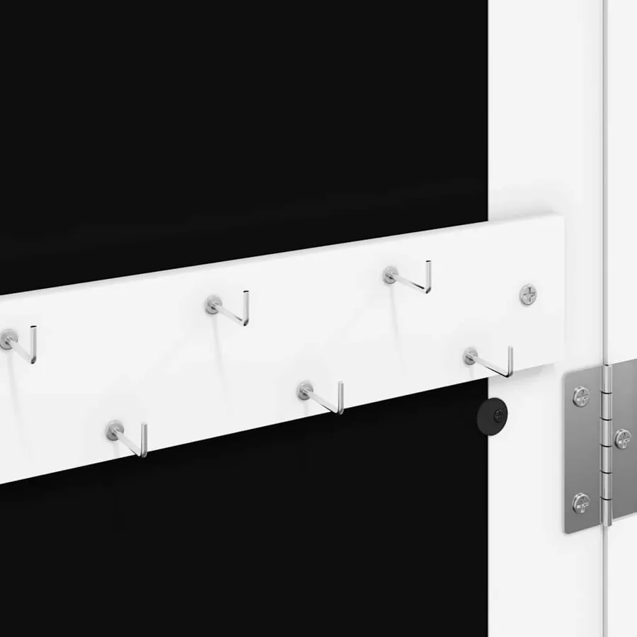 Armoire à bijoux miroir avec lumières LED sur pied blanc - 9