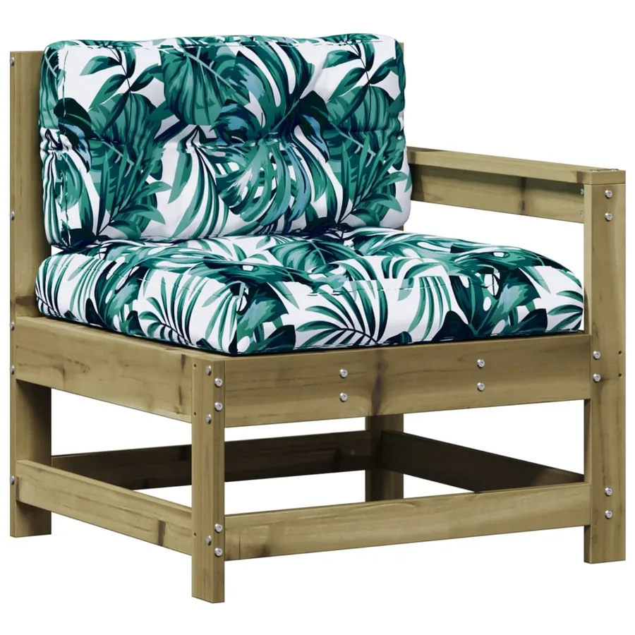 Salon de jardin 5 pcs avec coussins bois de pin imprégné - 4