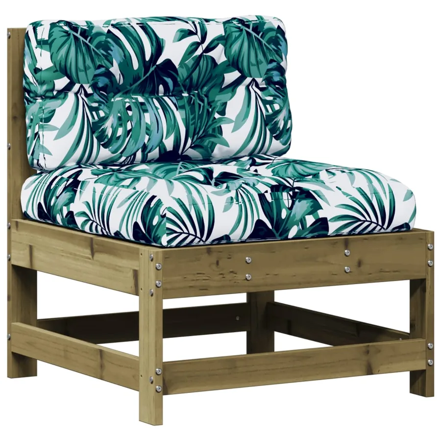Salon de jardin 5 pcs avec coussins bois de pin imprégné - 5
