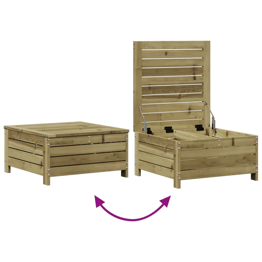 Salon de jardin 5 pcs avec coussins bois de pin imprégné - 7
