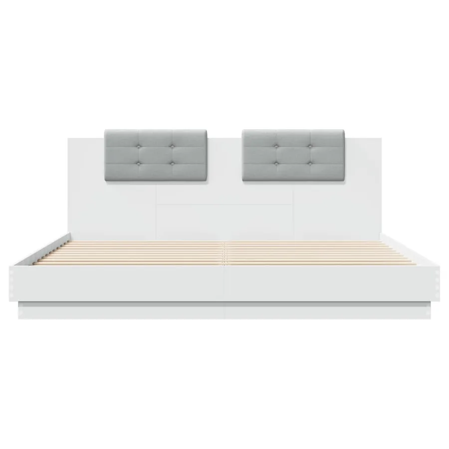 Cadre de lit sans matelas blanc 180x200 cm - 4