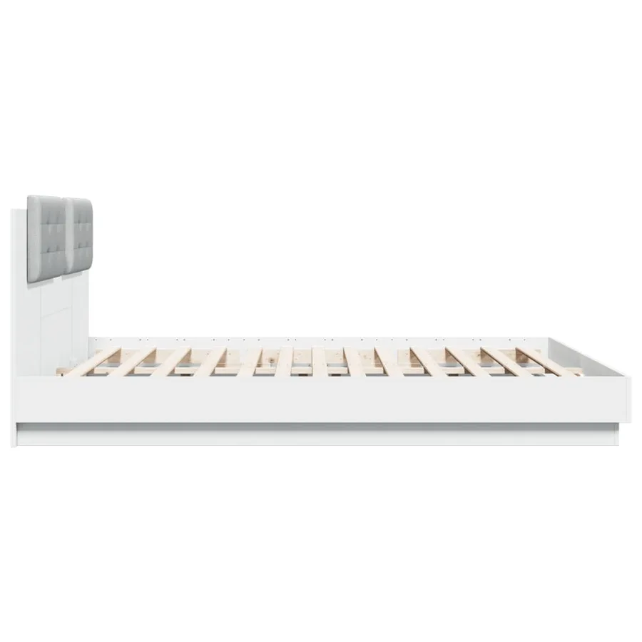 Cadre de lit sans matelas blanc 180x200 cm - 5