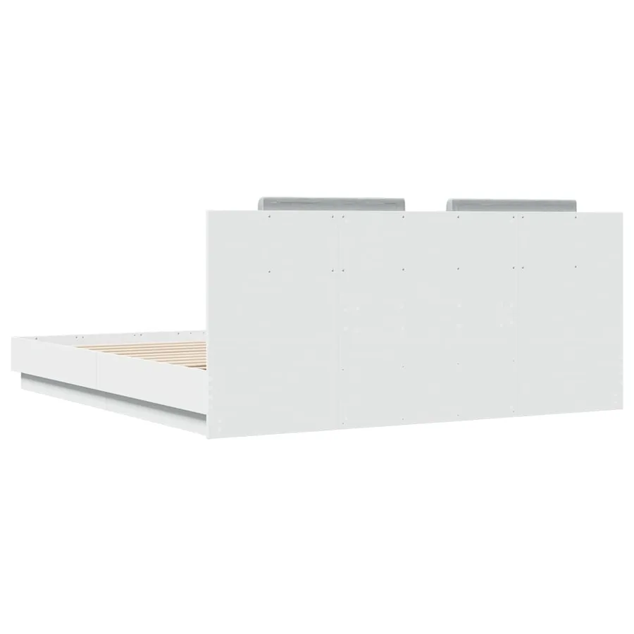 Cadre de lit sans matelas blanc 180x200 cm - 6
