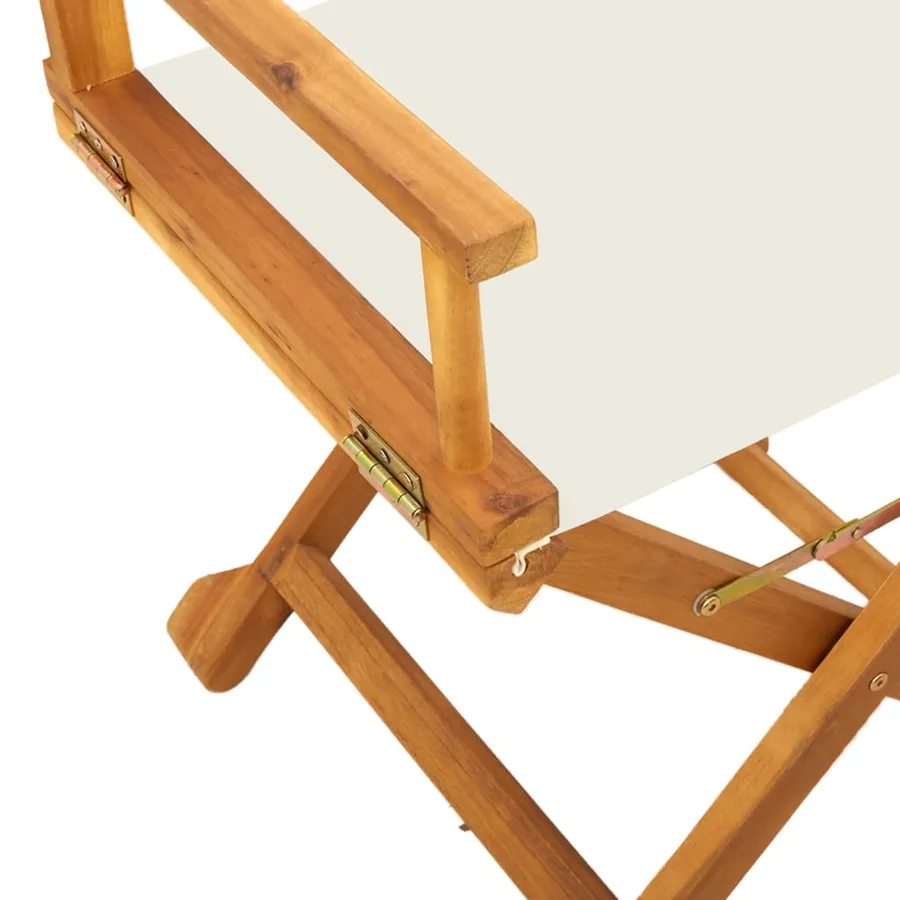 Chaises de réalisateur pliables lot de 2 blanc crème tissu - 8