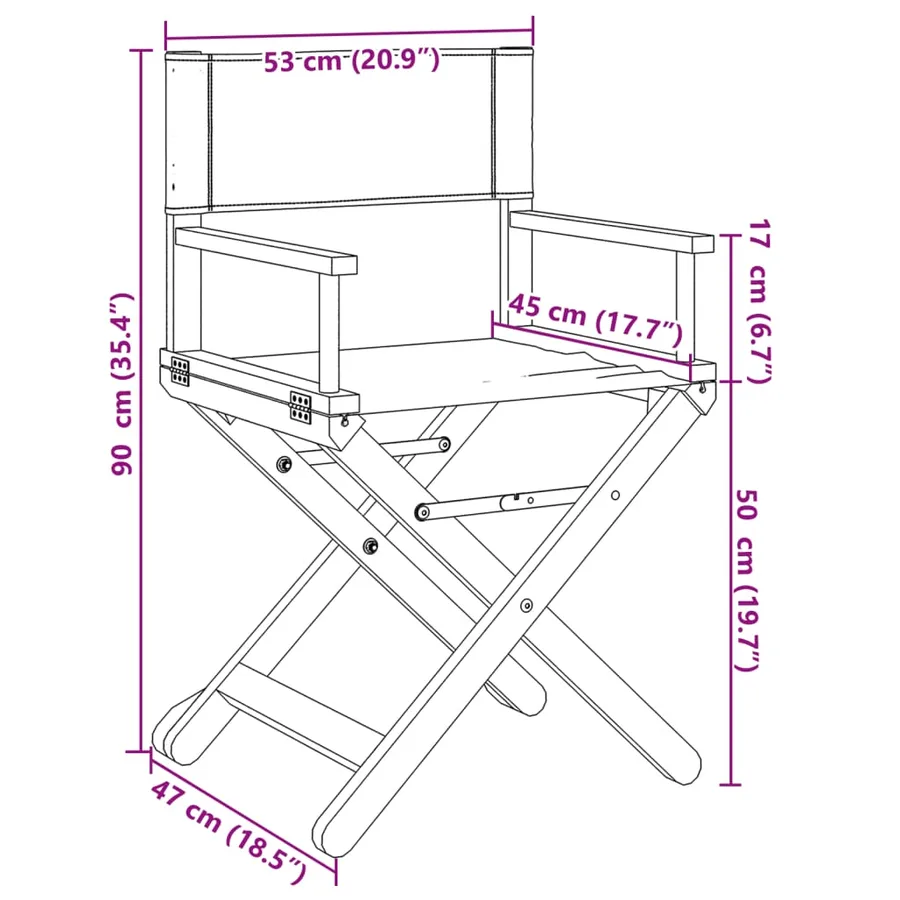 Chaises de réalisateur pliables lot de 2 blanc crème tissu - 9