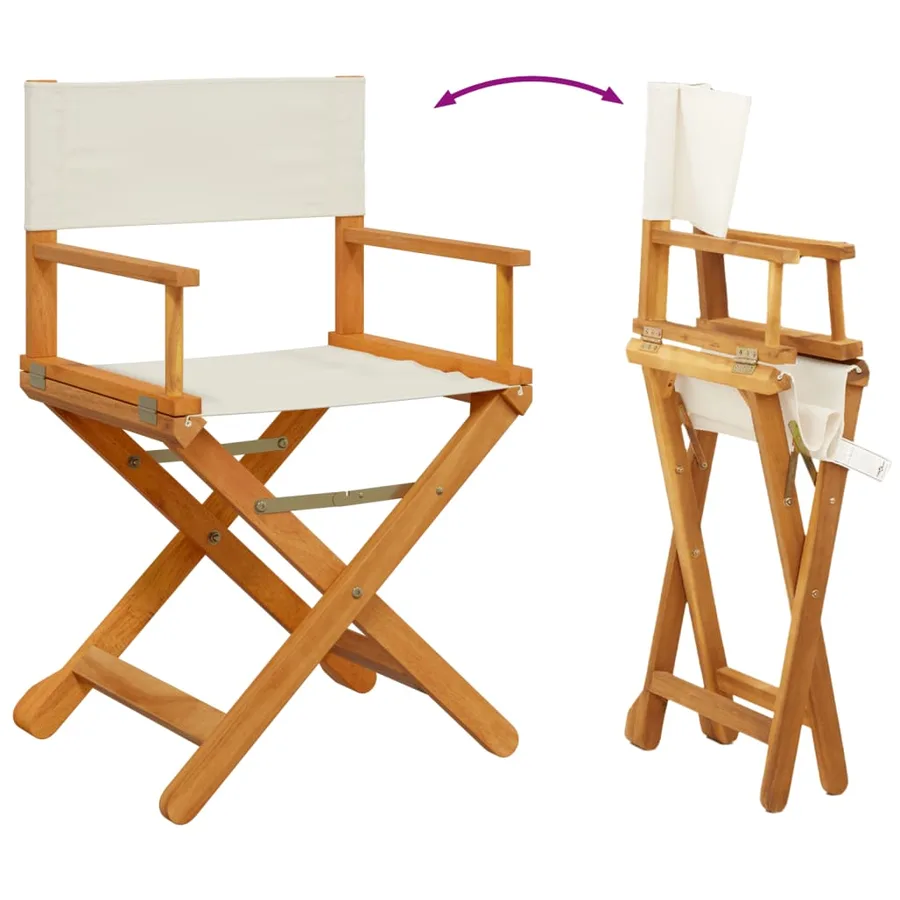 Chaises de jardin pliables lot de 4 blanc crème tissu - 7