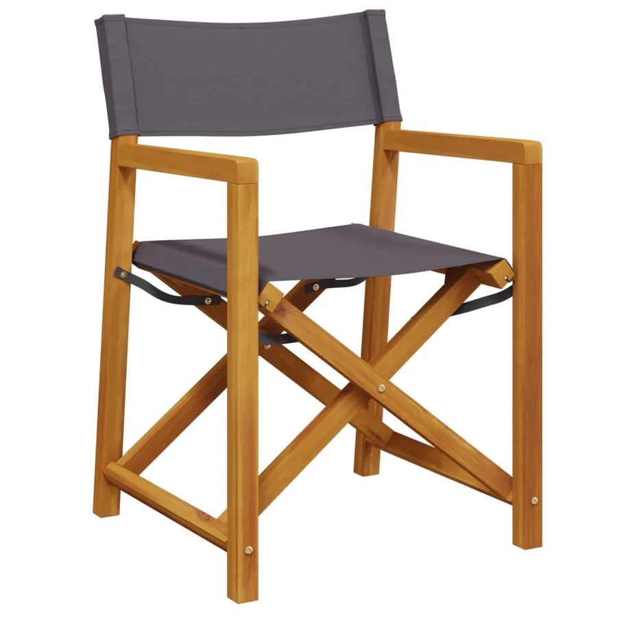 Chaises de jardin pliables lot de 4 gris foncé tissu - 4