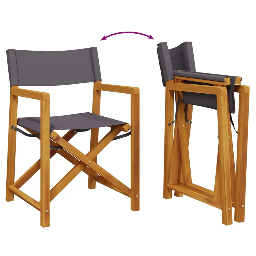 Chaises de jardin pliables lot de 4 gris foncé tissu - 7