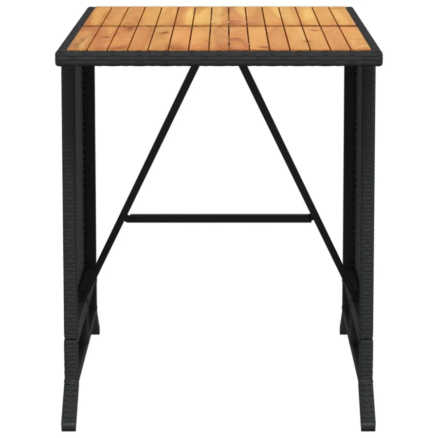 Ensemble de bistro 3 pcs avec coussins noir résine tressée - 11