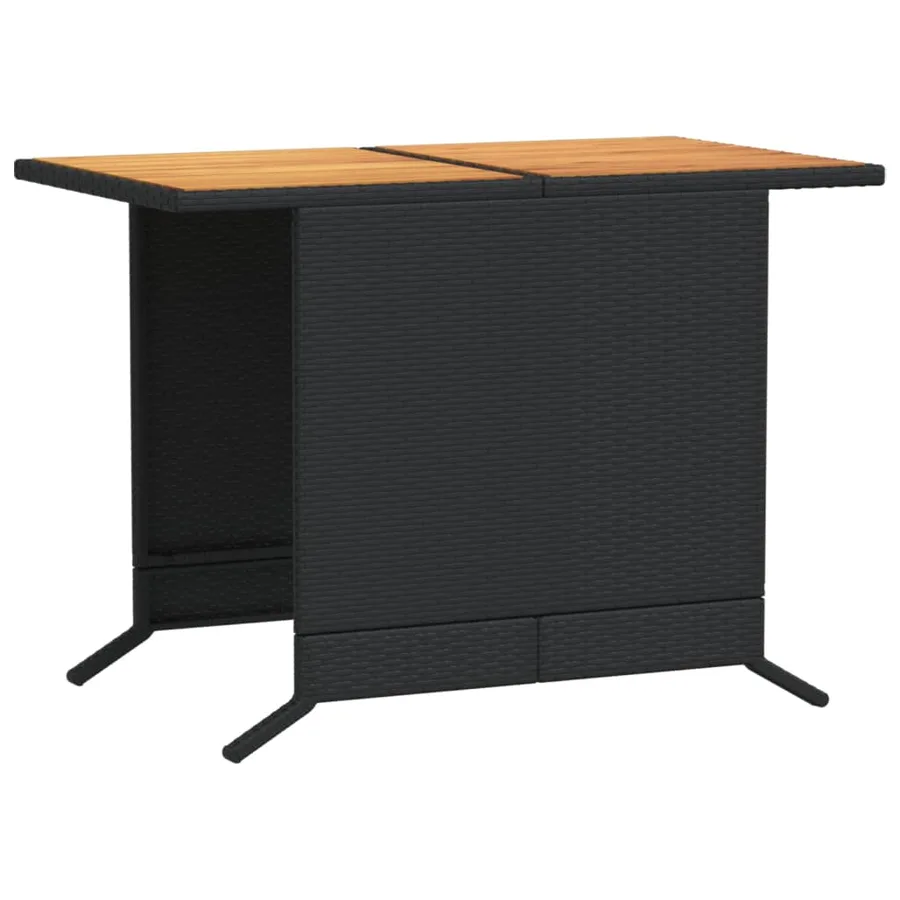 Ensemble de bistro 3 pcs avec coussins noir résine tressée - 12