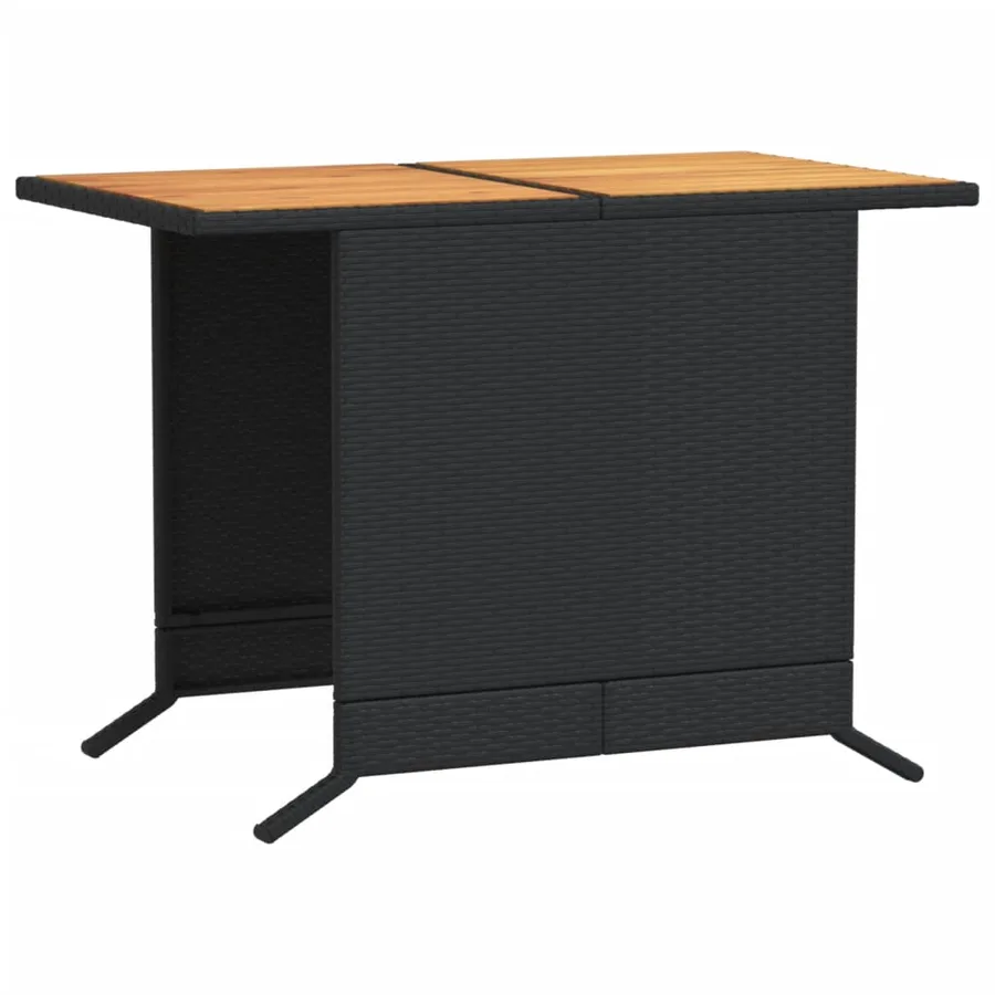 Ensemble de bistro 3 pcs avec coussins noir résine tressée - 9