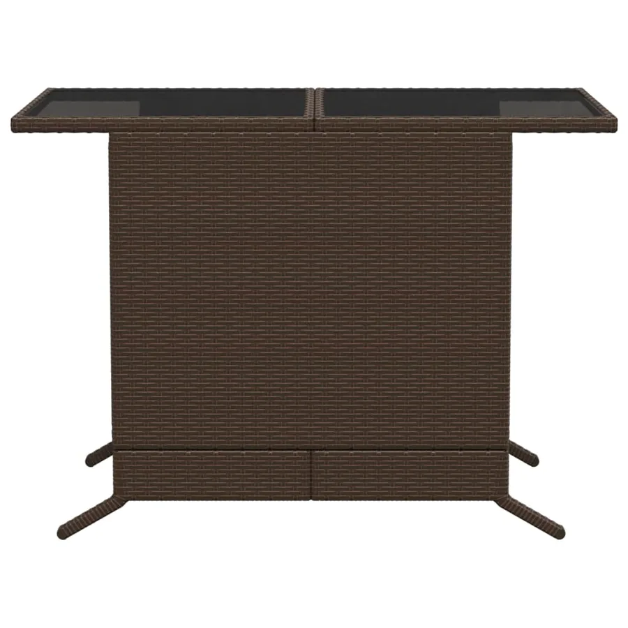 Ensemble de bistro 3 pcs avec coussins marron résine tressée - 10
