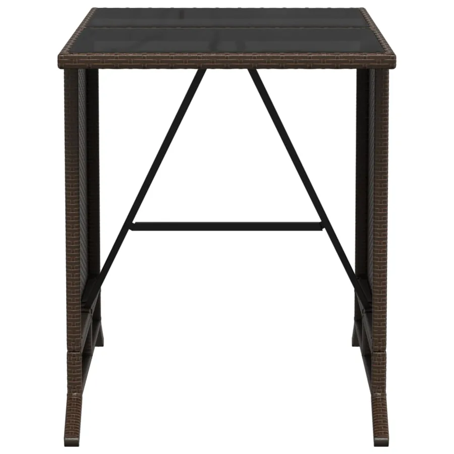 Ensemble de bistro 3 pcs avec coussins marron résine tressée - 11