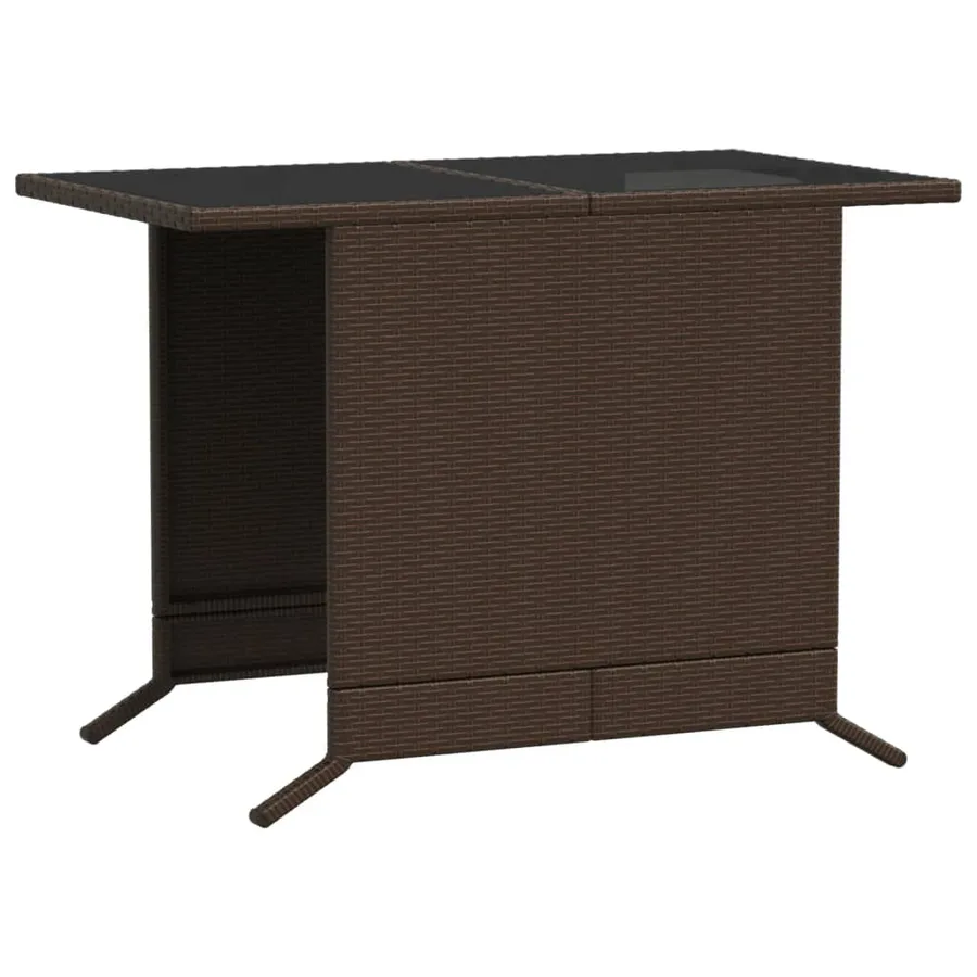Ensemble de bistro 3 pcs avec coussins marron résine tressée - 12