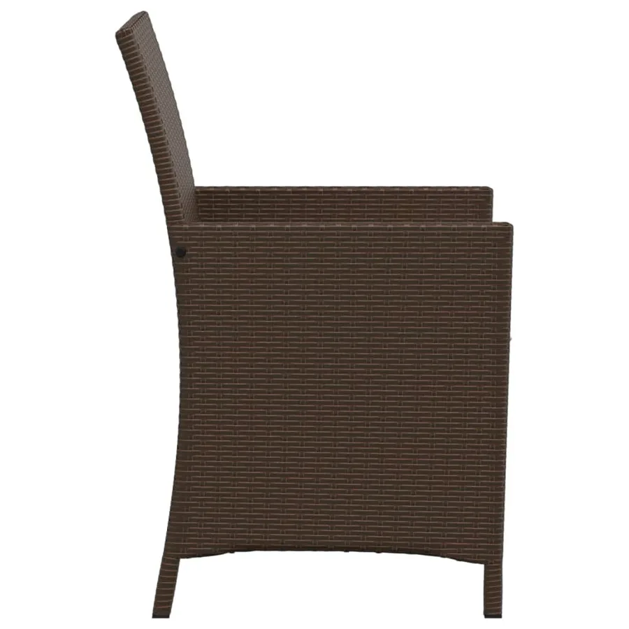 Ensemble de bistro 3 pcs avec coussins marron résine tressée - 7