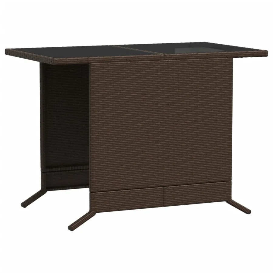 Ensemble de bistro 3 pcs avec coussins marron résine tressée - 9