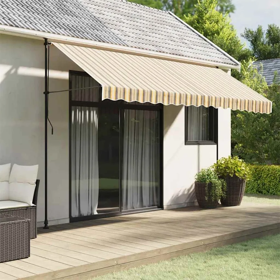 Tissu de remplacement pour auvent orange et noir 4x3 m polyester