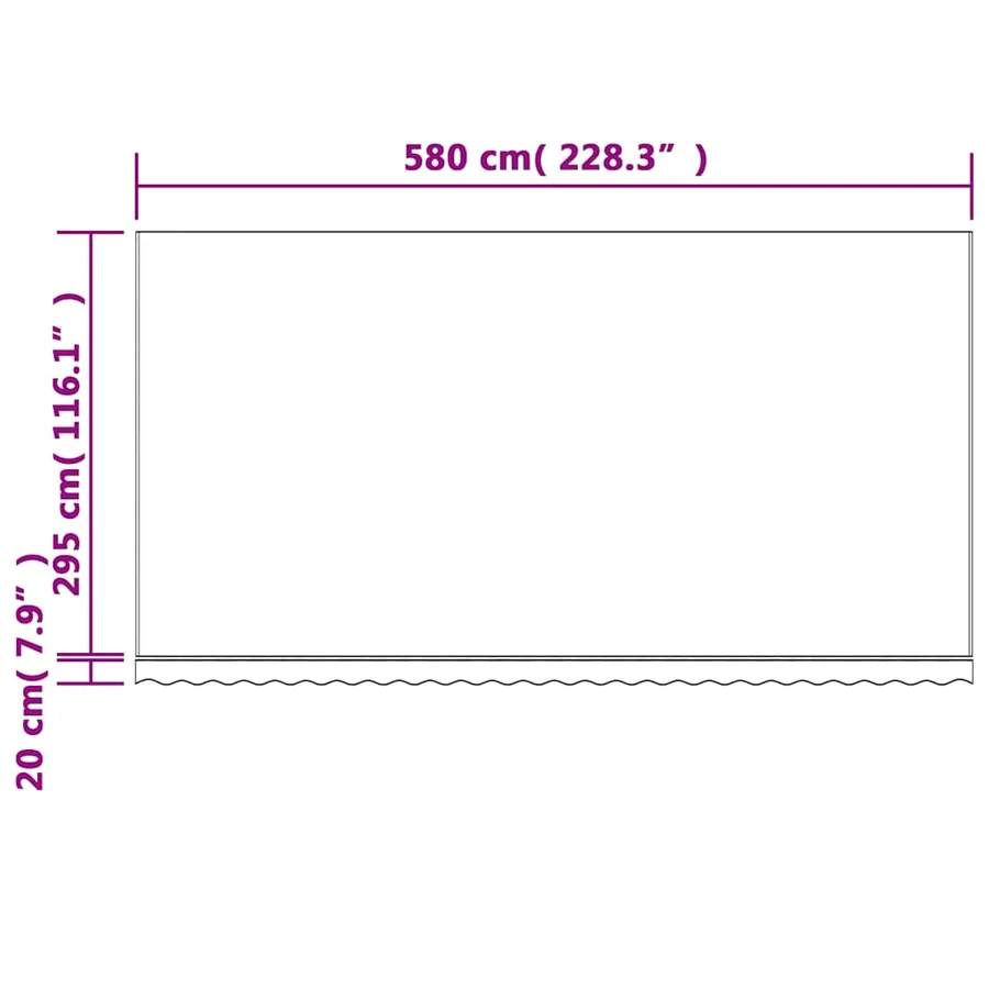 Tissu de remplacement pour auvent rouge et blanc 6x3 m polyester - 7