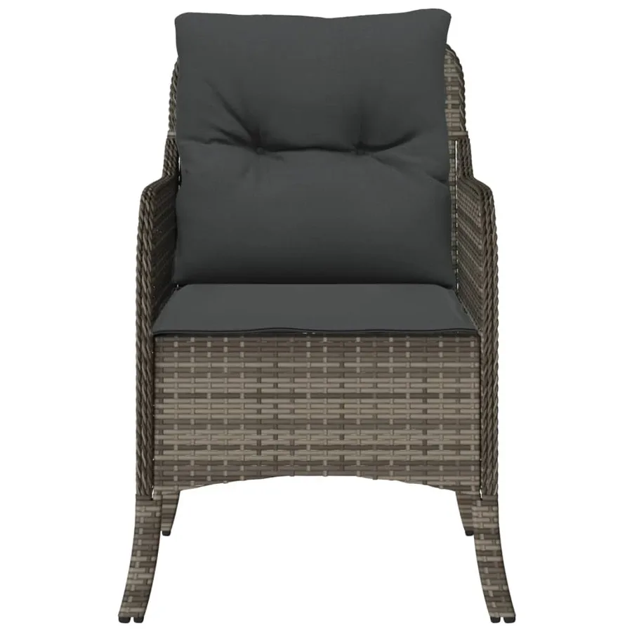 Chaises de jardin avec coussins lot de 2 gris résine tressée - 5