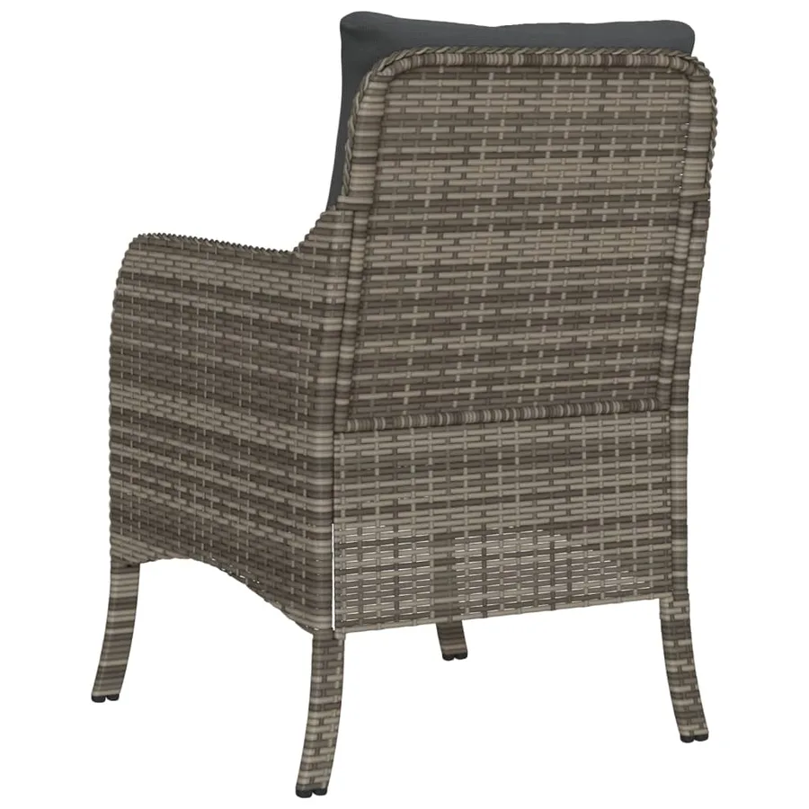Chaises de jardin avec coussins lot de 2 gris résine tressée - 7