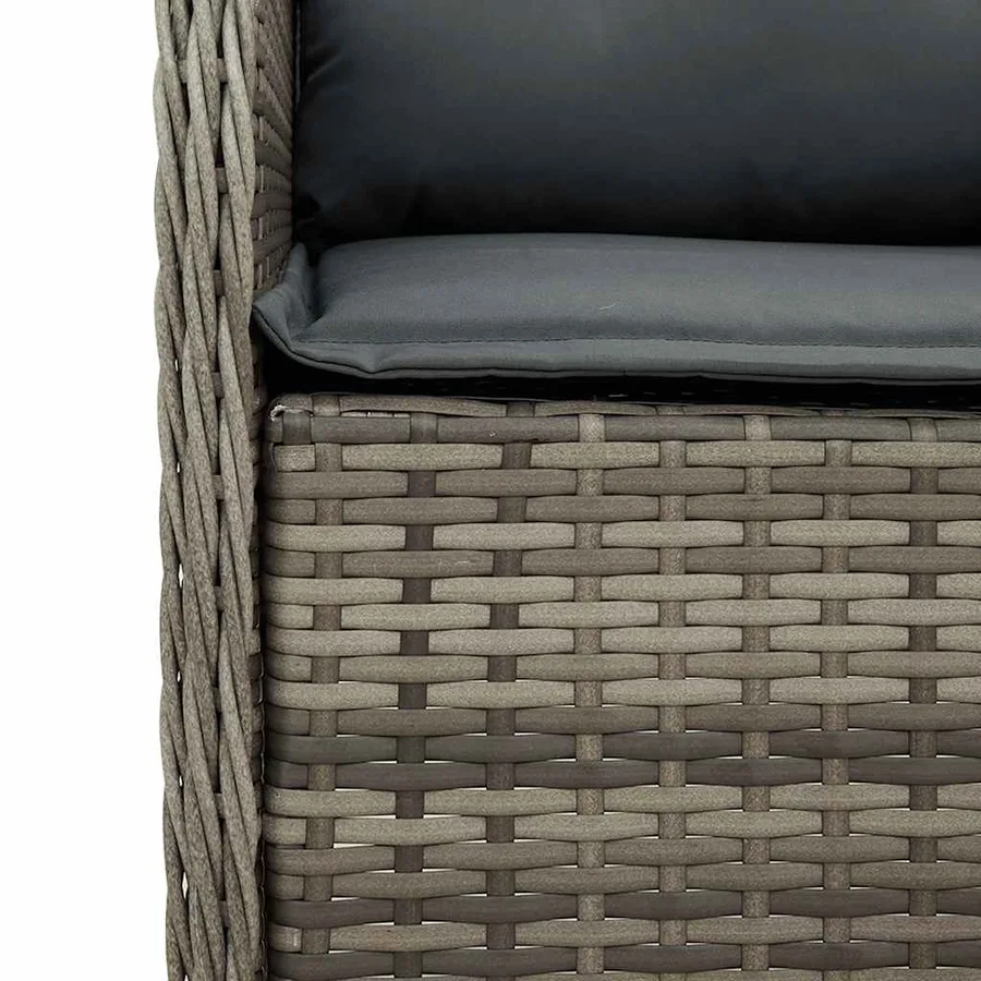 Ensemble à manger de jardin 5 pcs coussins gris résine tressée - 5