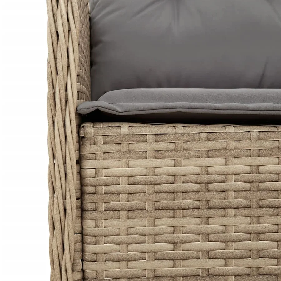 Ensemble à manger de jardin et coussins 7 pcs beige poly rotin - 5