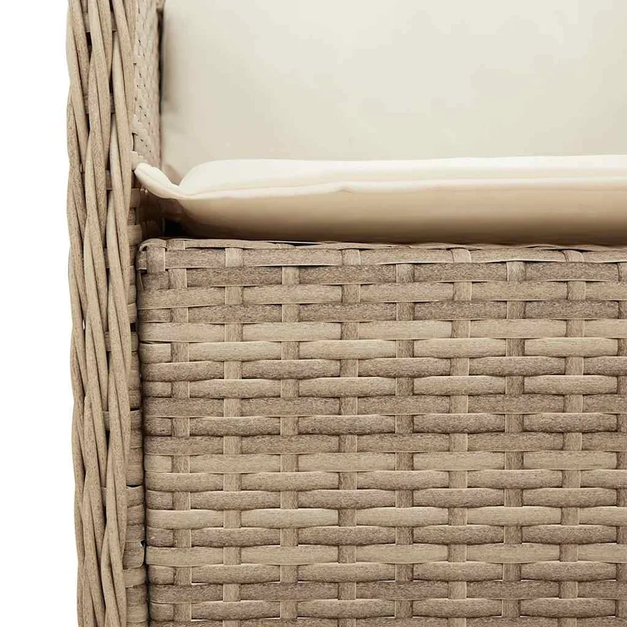 Ensemble à manger de jardin avec coussins 5pcs Beige poly rotin - 5