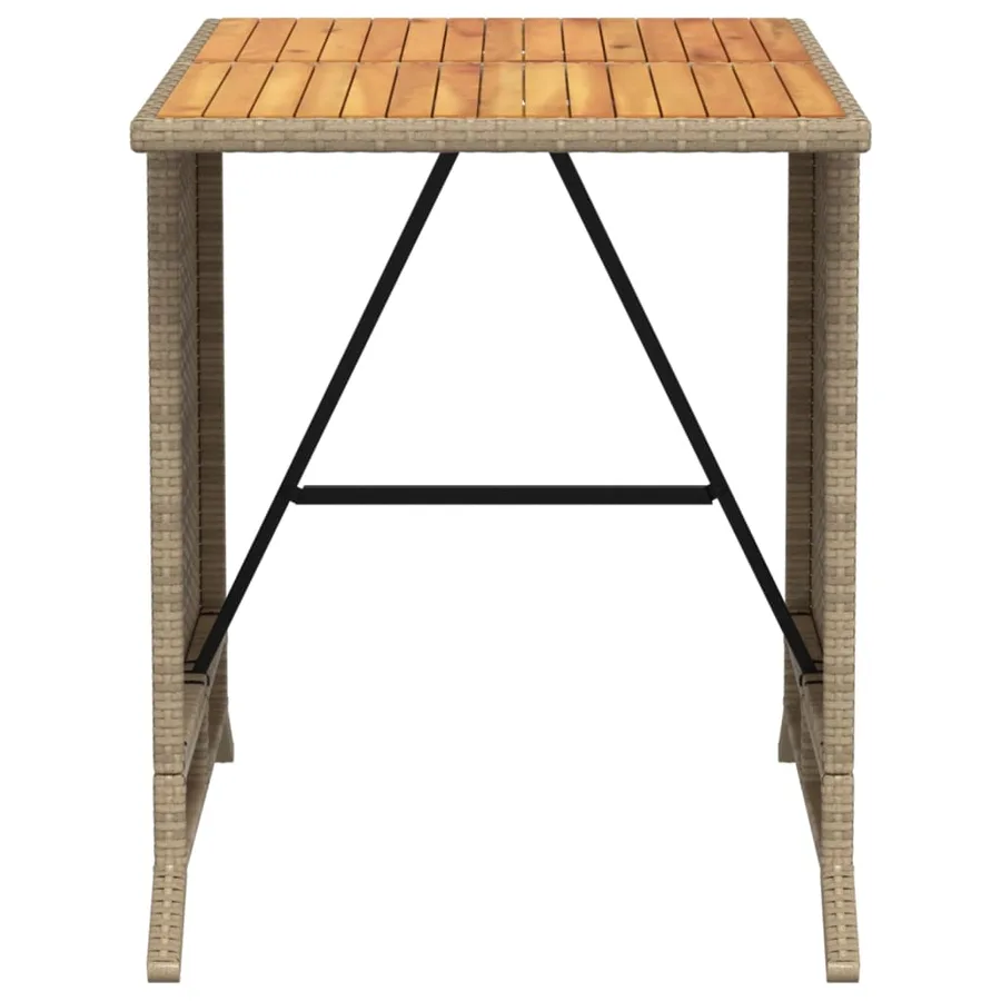 Ensemble de bistro 3 pcs avec coussins beige résine tressée - 11