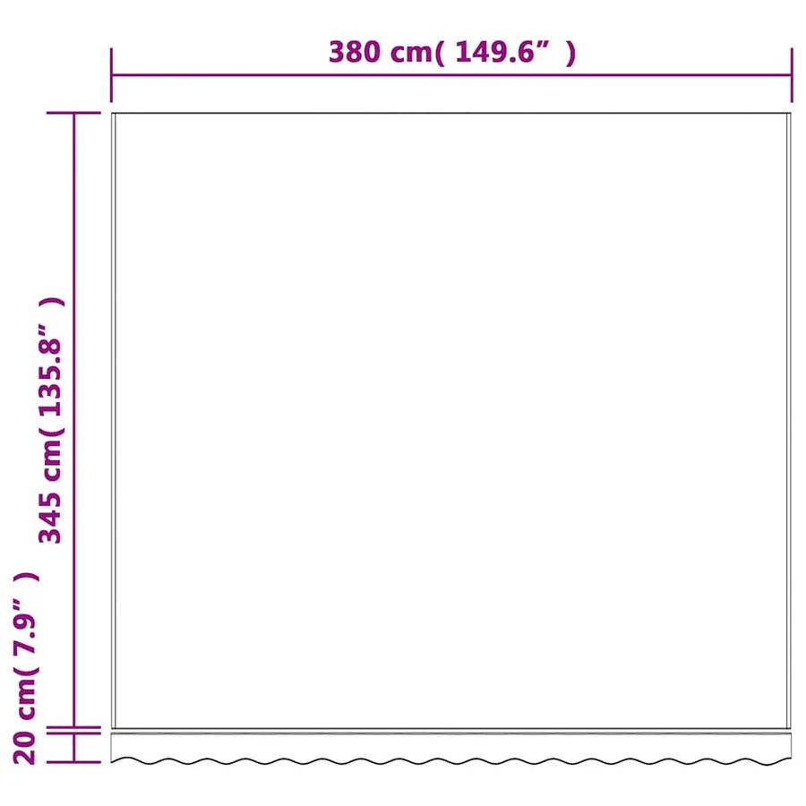 Tissu de remplacement pour auvent rouge et blanc 4x3,5 m polyester - 7