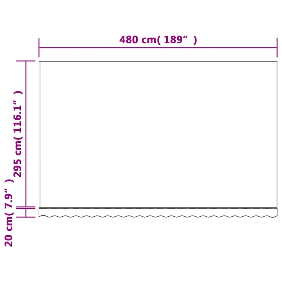Tissu de remplacement pour auvent rouge et blanc 5x3 m polyester - 7