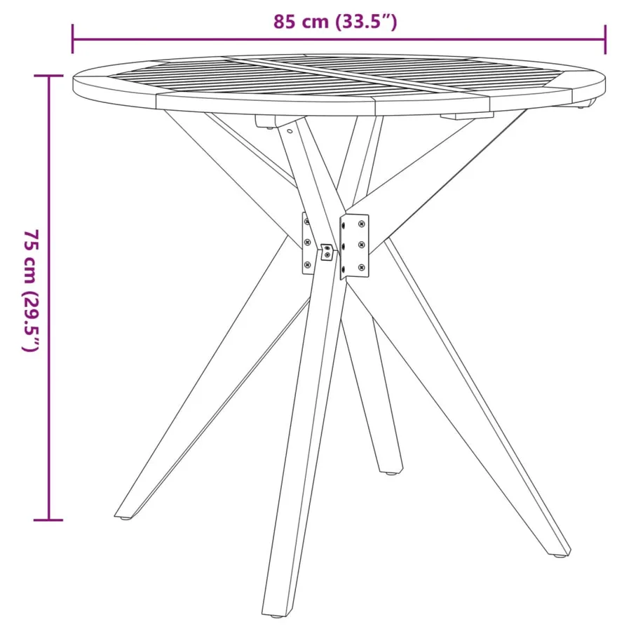 Ensemble à manger de jardin 5 pcs Bois d'acacia solide - 10
