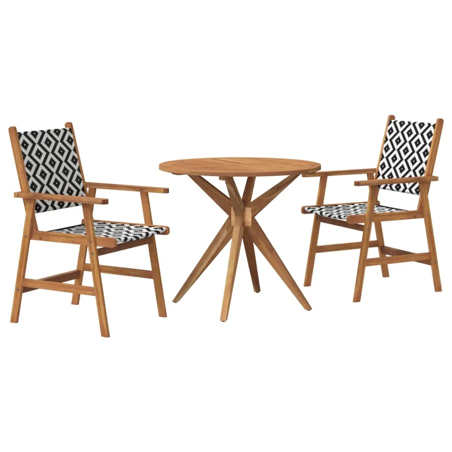 Ensemble à manger de jardin 3 pcs Bois d'acacia solide - 2